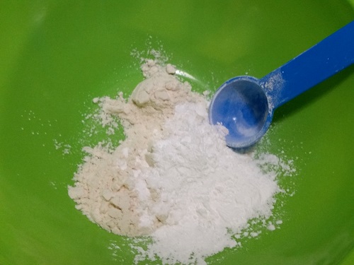 mix flours, salt and cinnamon