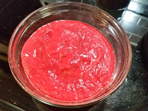 transfer BBQ sauce to glass bowl