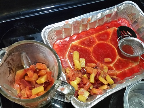 put solids in a blender