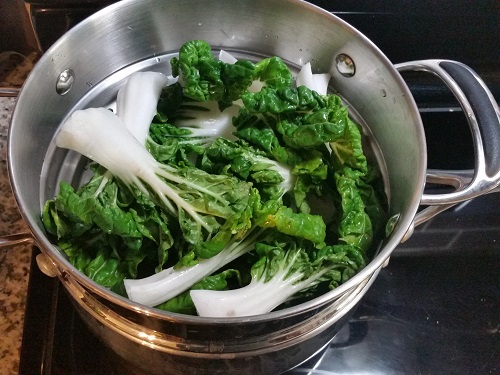 steamed bok choi