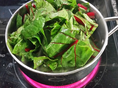 chop swiss chard