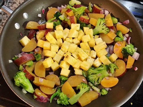 add chopped pineapple