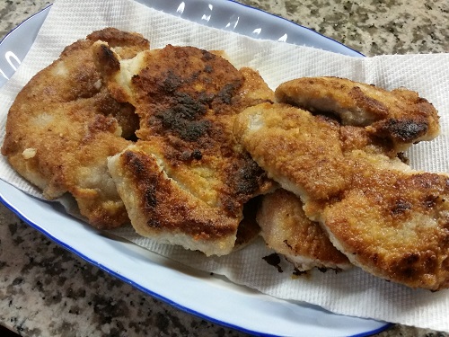 cooked pork schnitzel