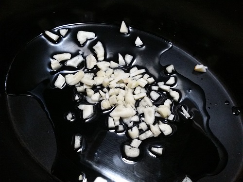 add garlic and oil