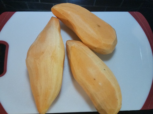 peeled sweet potatoes